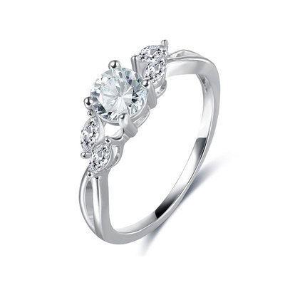 Round & Marquise Diamond Engagement Ring