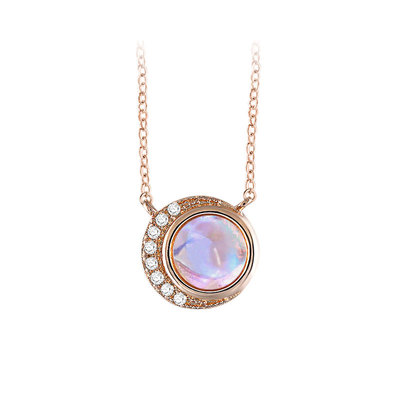 Moon Embraces Sun Moonstone Necklace