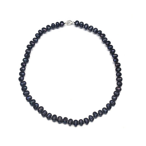 Natural Black Plated Pearl Necklace