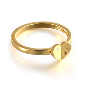 Ins Style 18K Gold Heart-shaped Ring
