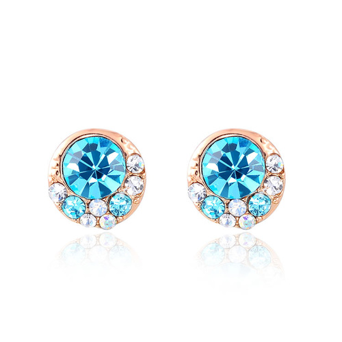 Sapphire Rose Gold Stud Earrings