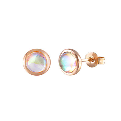 Concise Solitaire Moonstone Stud Earrings