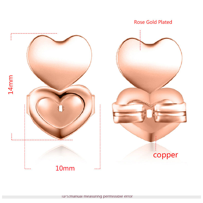Three Heart Rose Gold Clip Earrings Three Heart Rose Gold Clip Earrings