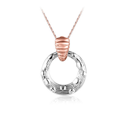 Dewdrop Silver Circle Pendant Necklace