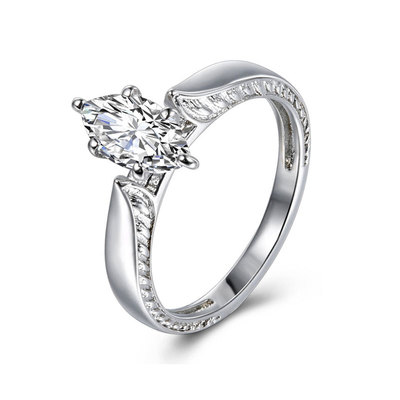 Vintage Texture Marquise Diamond Ring