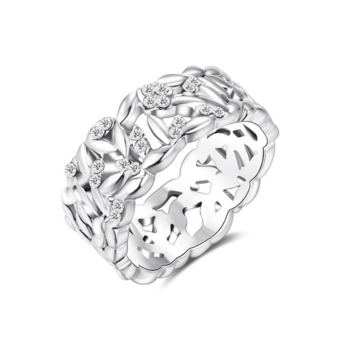 Cut Out Pattern White Gold Ring