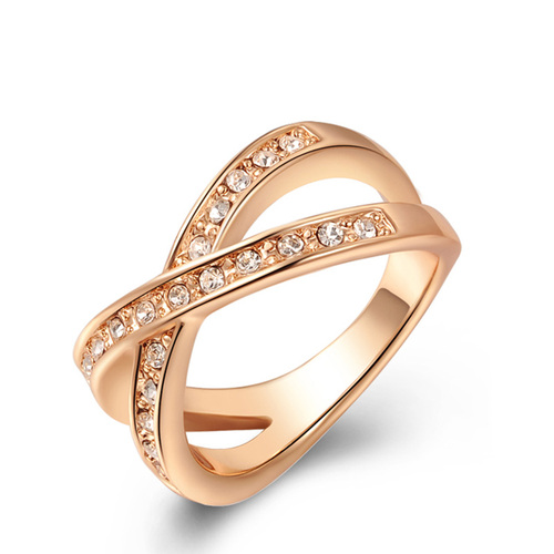 Intersect 2 Row Diamond Ring - Rose